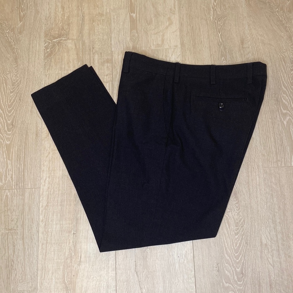 LOUIS RAPHAEL Men’s Dress Pants - Navy Blue Plaid - Size 34 x 30